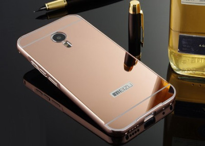 Други Бъмпъри за телефони Луксозен алуминиев бъмпър с огледален златисто розов гръб за MEIZU MX5